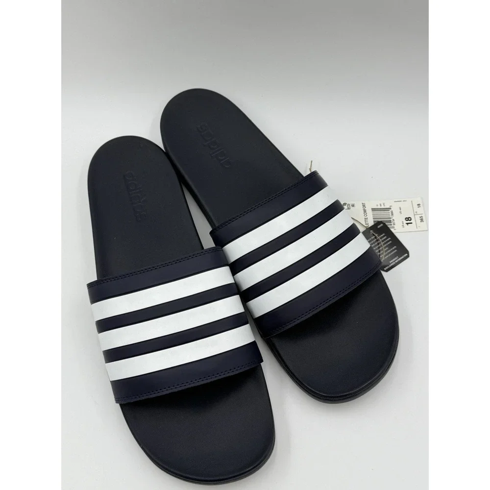 Adidas Adilette Comfort Blue Slip On Slides GZ5892 Men's Sz 18